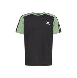 ADIDAS PERFORMANCE Funkčné tričko  čierna / zelená melírovaná / biela