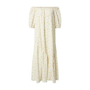 EDITED Letné šaty 'ALUNA'  pastelovo žltá / biela ako vlna