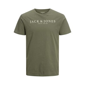 JACK & JONES Tričko 'BLABOOSTER'  kaki / biela