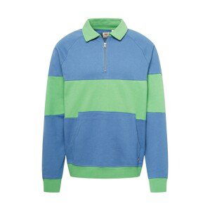 LEVI'S Mikina '1/4 ZIP BLOCKED RAGLAN MULTI-COLOR'  modrá / mätová