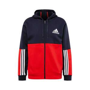 ADIDAS SPORTSWEAR Športová mikina so zipsom  tmavomodrá / červená / biela