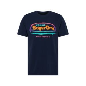 Superdry Tričko 'Cali'  námornícka modrá / vodová / neónovo fialová / svetloružová / oranžová