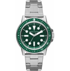 ARMANI EXCHANGE Analógové hodinky  zelená / strieborná / biela