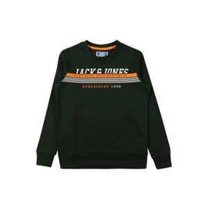 Jack & Jones Junior Mikina  tmavozelená / oranžová / biela