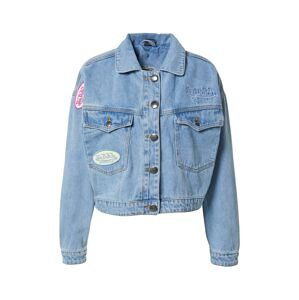 Von Dutch Originals Prechodná bunda 'NIMA'  modrá denim / svetlozelená