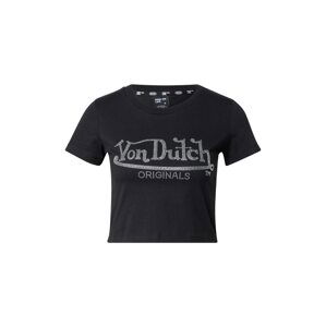 Von Dutch Originals Tričko 'ANDREA'  čierna / strieborná