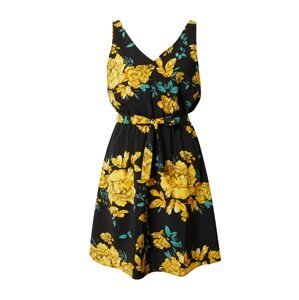 VILA Letné šaty 'KRISTINA LAIA'  žltá / pastelovo žltá / tmavozelená / čierna