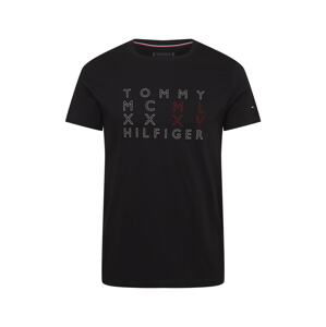 TOMMY HILFIGER Tričko  námornícka modrá / ohnivo červená / čierna / biela