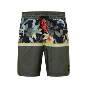 QUIKSILVER Plavecké šortky 'OCEANMADE DIVISION'  kaki / pastelovo zelená / červená / žltá