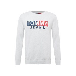 Tommy Jeans Sveter  svetlosivá / námornícka modrá / svetločervená