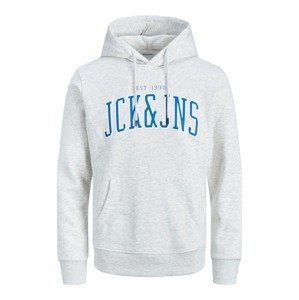 JACK & JONES Mikina 'EMB'  nebesky modrá / biela melírovaná