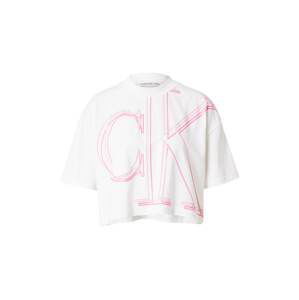 Calvin Klein Jeans Tričko  biela / ružová / ružová