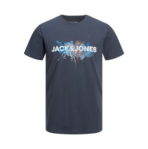 JACK & JONES Tričko 'TEAR'  tyrkysová / tmavomodrá / hnedá / biela