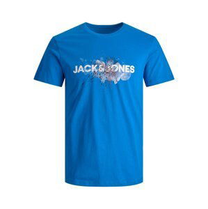 JACK & JONES Tričko 'TEAR'  modrá / biela / čierna / oranžová