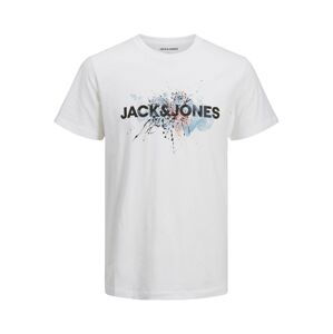 JACK & JONES Tričko  šedobiela / dymovo modrá / čierna / oranžová