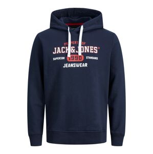 JACK & JONES Mikina 'Tamp'  námornícka modrá / ohnivo červená / biela