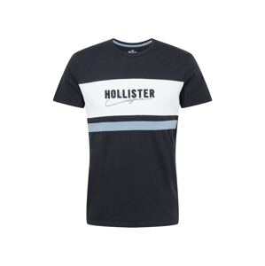 HOLLISTER Tričko  svetlomodrá / čierna / biela