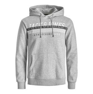 JACK & JONES Mikina 'IRON'  sivá melírovaná / čierna / biela