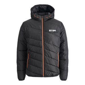 JACK & JONES Prechodná bunda 'BOBBY'  čierna / oranžová / biela