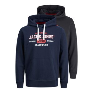 JACK & JONES Mikina  námornícka modrá / čierna / biela / červená