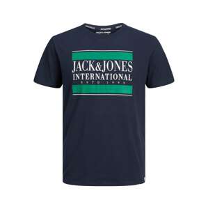 Jack & Jones Plus Tričko  námornícka modrá / smaragdová / biela