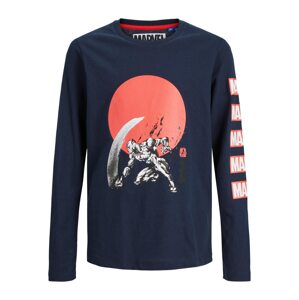 Jack & Jones Junior Tričko  námornícka modrá / svetločervená / čierna / biela