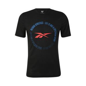Reebok Sport Funkčné tričko  modrá / červená / čierna