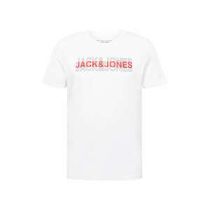 JACK & JONES Tričko 'ACCOUNT'  svetločervená / čierna / biela