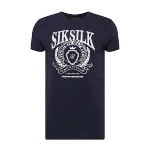 SikSilk Tričko 'Varsity'  námornícka modrá / biela