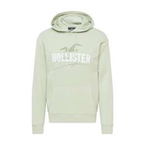 HOLLISTER Mikina  svetlozelená / biela