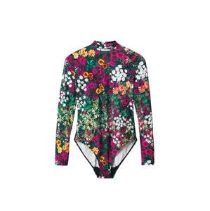 Desigual Košeľové body 'Garden'  svetlozelená / fuksia / čierna / biela