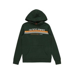 Jack & Jones Junior Mikina  biela / oranžová / tmavozelená