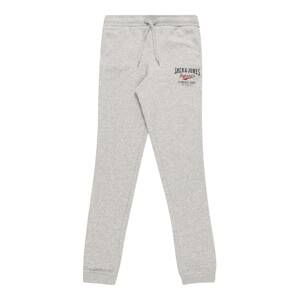 Jack & Jones Junior Nohavice  sivá melírovaná / čierna / červená