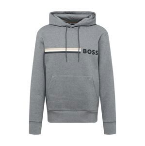 BOSS Black Mikina 'Seeger 88'  sivá melírovaná / biela / čierna