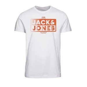 JACK & JONES Tričko 'Kim'  tmavooranžová / biela