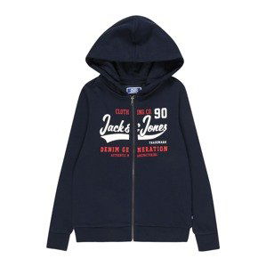 Jack & Jones Junior Tepláková bunda  tmavomodrá / červená / biela