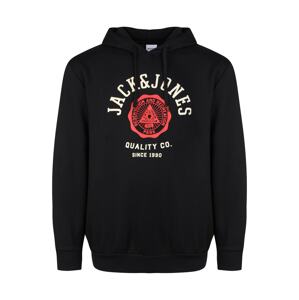 Jack & Jones Plus Mikina  červená / čierna / biela