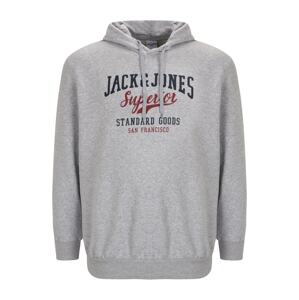 Jack & Jones Plus Mikina  námornícka modrá / sivá melírovaná / ohnivo červená