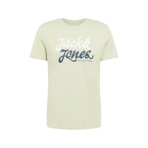 JACK & JONES Tričko 'STEP'  svetlozelená / tmavozelená / biela