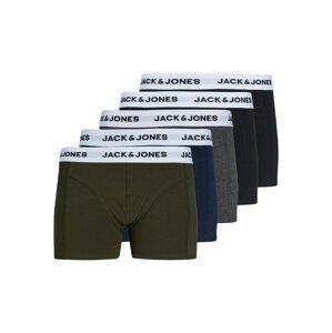 JACK & JONES Boxerky  námornícka modrá / tmavosivá / kaki / čierna