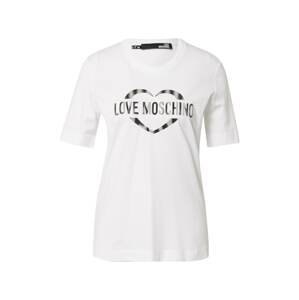 Love Moschino Tričko  biela / grafitová
