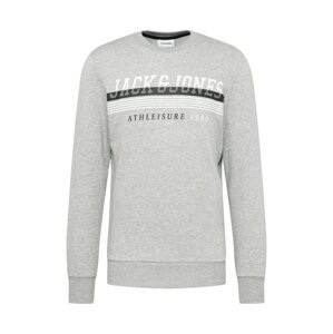 JACK & JONES Mikina 'IRON'  svetlosivá / biela / čierna