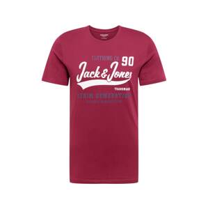 JACK & JONES Tričko  námornícka modrá / burgundská / biela