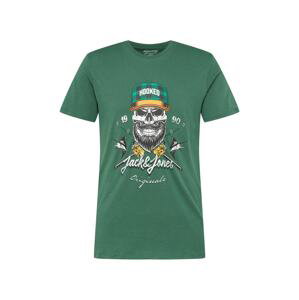 JACK & JONES Tričko 'Captain'  zelená / zmiešané farby