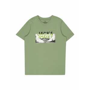 Jack & Jones Junior Tričko 'Booster'  zelená / čierna / biela
