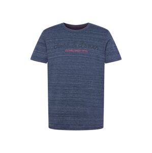 JACK & JONES Tričko 'Berg'  tmavomodrá / modrá melírovaná / svetločervená