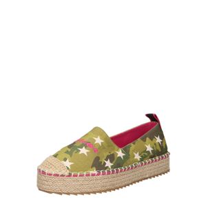 Blauer.USA Espadrilky 'SPRING'  kaki / fuksia / tmavozelená / olivová