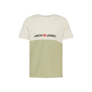 JACK & JONES Tričko  béžová / olivová / čierna