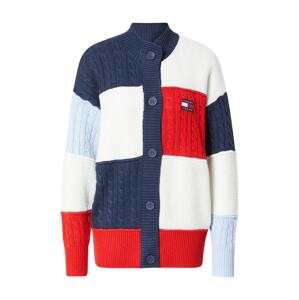 Tommy Jeans Oversize kardigán  svetlomodrá / tmavomodrá / jasne červená / biela