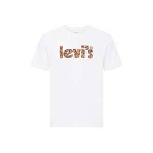 LEVI'S Tričko 'LSE_GRAPHIC CREWNECK TE NEUTRALS'  hnedá / karamelová / čierna / biela